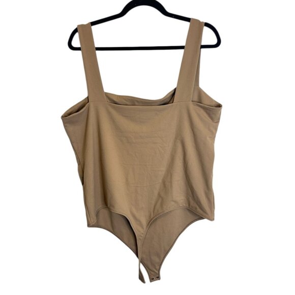 Abercrombie & Fitch Bodysuit Women’s XXL Brown Nude Square Neck Soft Stretch - Picture 2 of 4